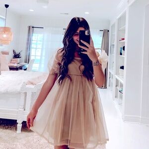 TCEC Tan Babydoll Dress, Size M, New